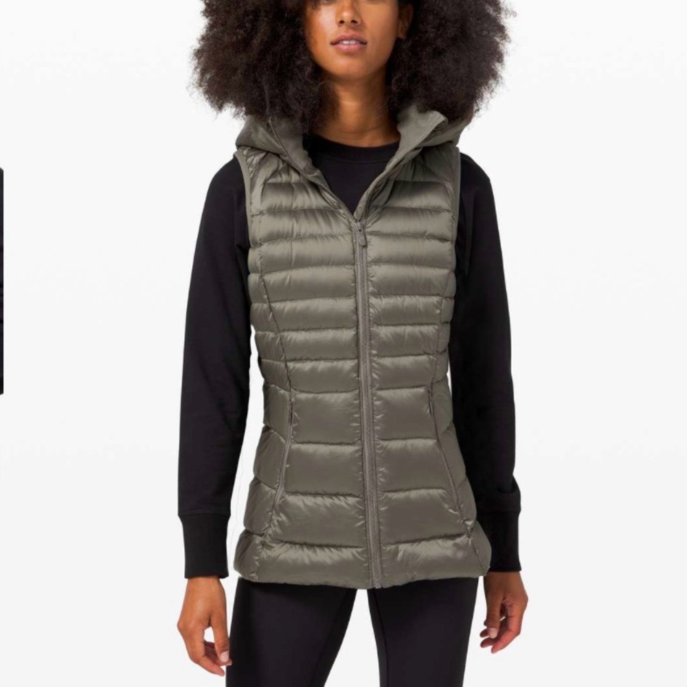 Lululemon Brave the Cold Vest — Grey Sage — Size 10
